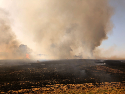 שריפות בשדות חקלאיים בעוטף עזה